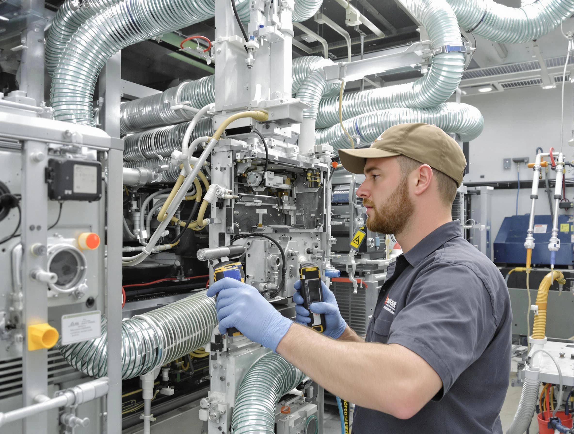Bosque Farms Air Duct Cleaning technician performing precision commercial coil cleaning at a business facility in Bosque Farms